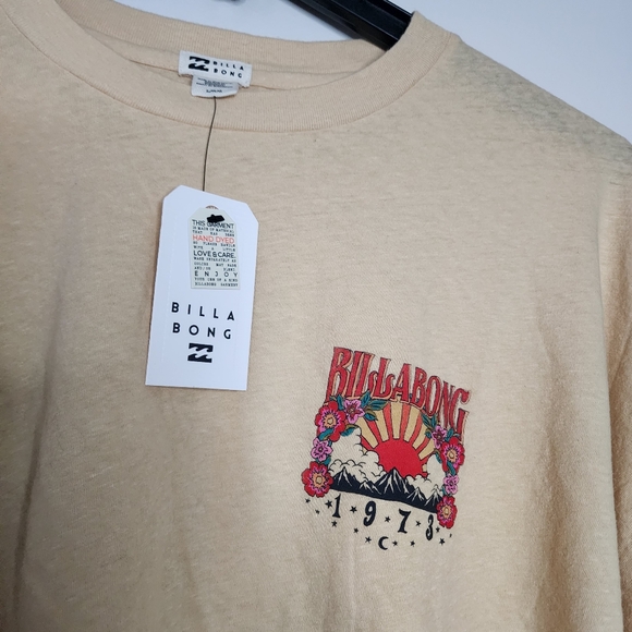 NWT Billabong Womens Raffia Beach Boyfriend Gypsy Crop Long Sleeve Top sz Large - Picture 5 of 11